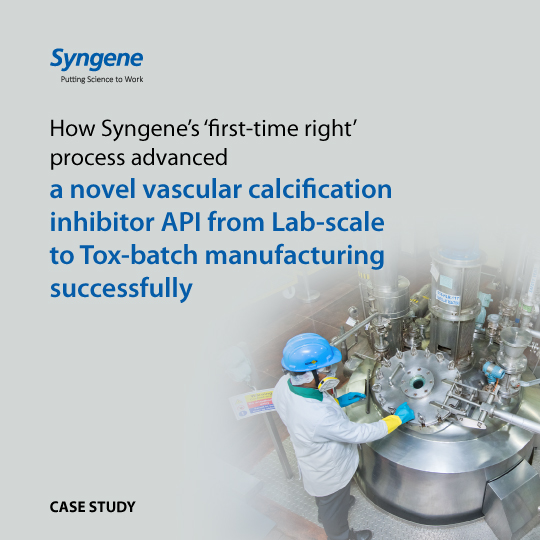 how-syngenes-first-time-right-process-advanced-a-novel-vascular-calcification-inhibitor-api-from-lab-scale-to-tox-batch-manufacturing-successfully