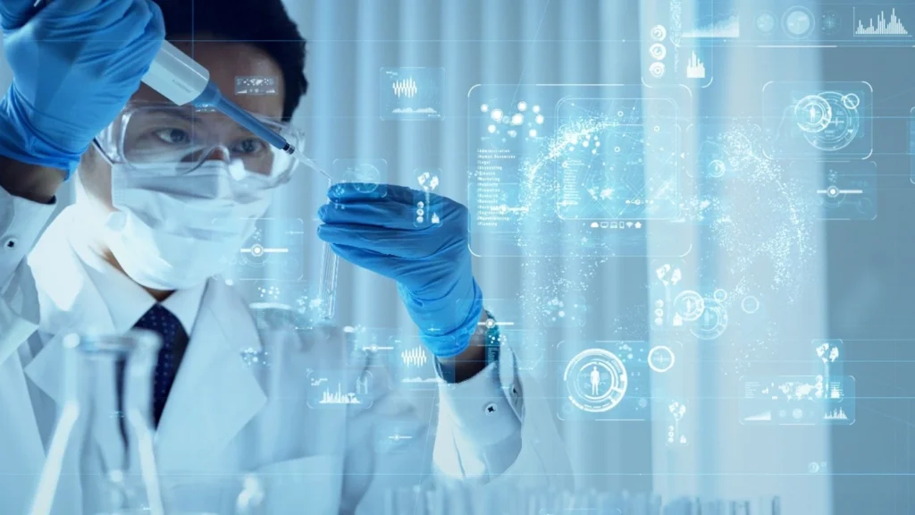 AI technology concept with capsules and tablets, representing the role of AI in toxicology and computational toxicology for predictive drug safety.